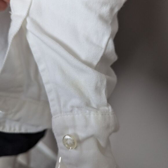 Vintage bedazzled button shirt, Pearls rhinestones studs, western style white co - Picture 10 of 10